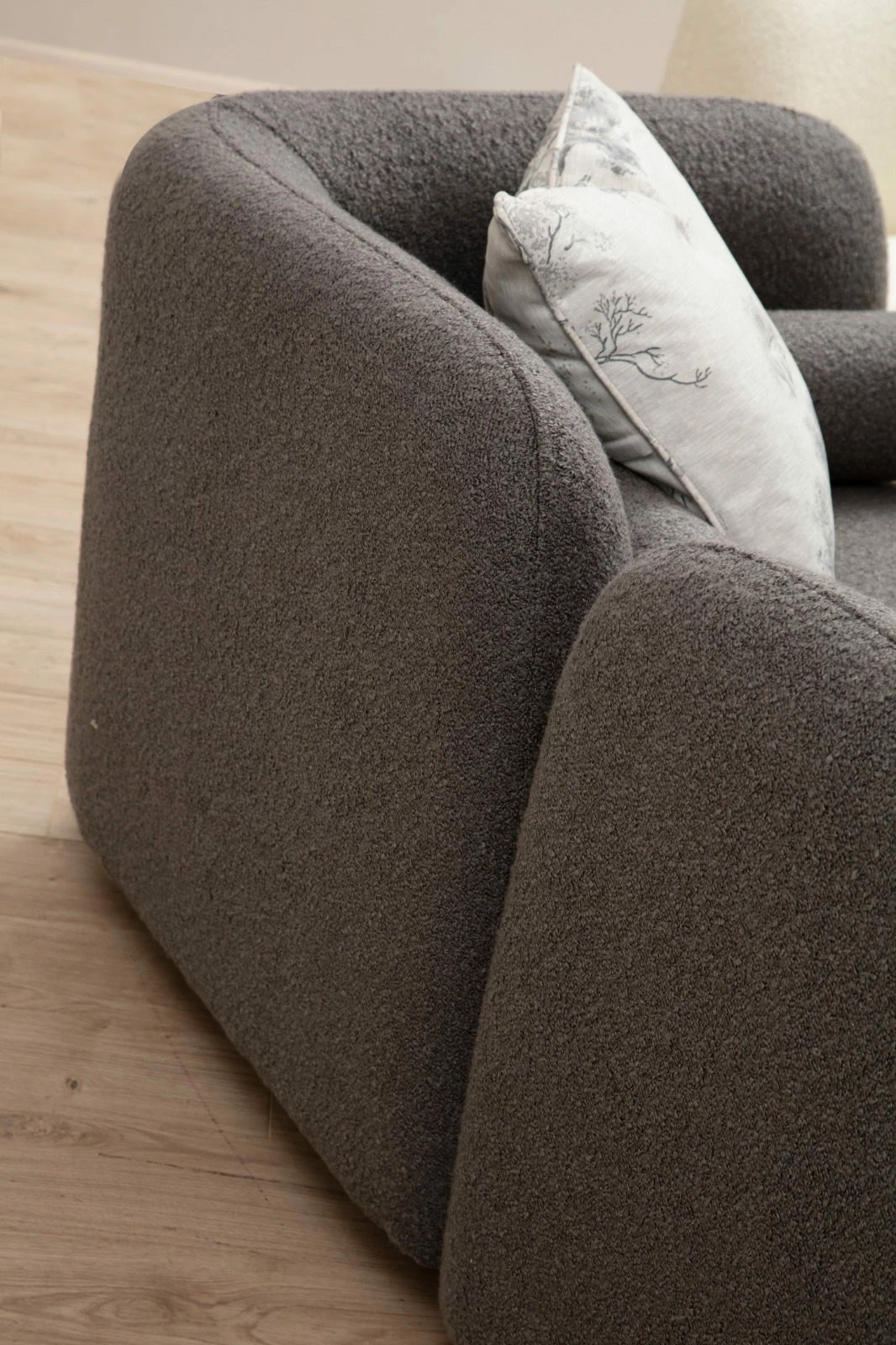 Divan treshe Victoria, bouclette gri