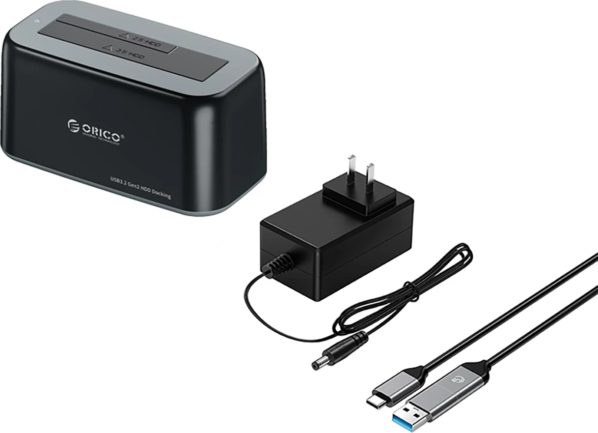 Stacion docking Orico 6819C3 për HDD/SSD 2.5"/3.5", USB-C, 10Gbps, i zi