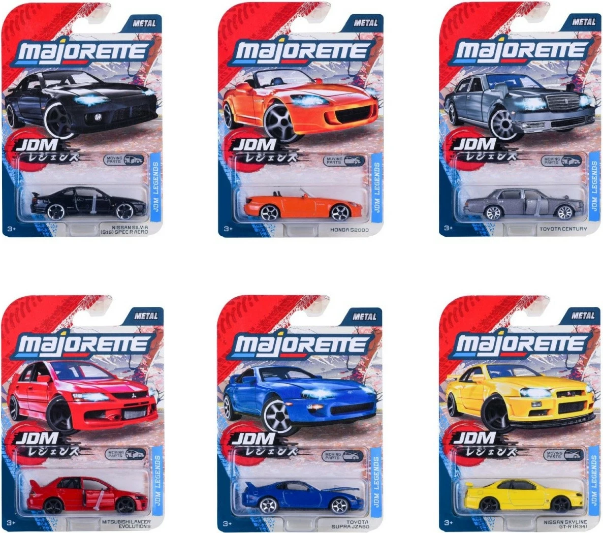 Vetura lodër Majorette Japan Legends Premium, 1:64, metal, mix ngjyrash