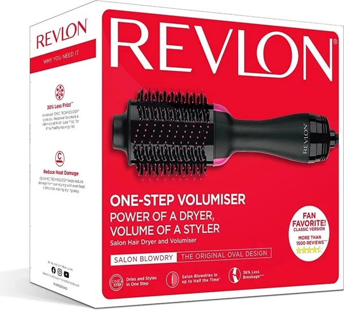 Brushë stiluese për flokë Revlon RVDR5222E, e zezë/rozë
