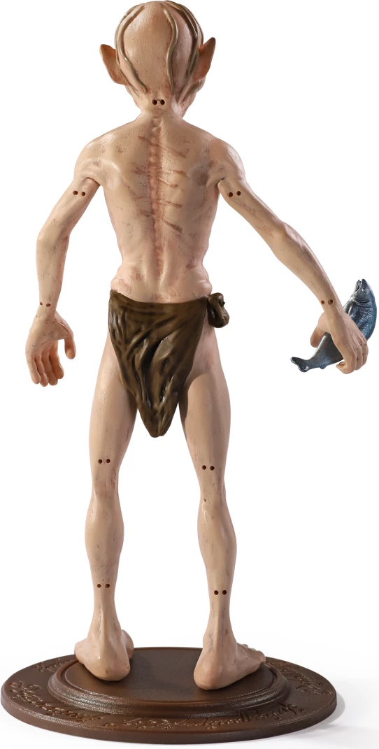 Figurinë fleksibile NOBLE COLLECTION Bendyfigs Gollum 19 cm me peshk dhe mbajtëse