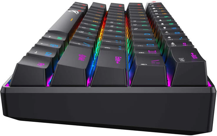 Tastierë mekanike Havit KB903L me kabllo, 61 taste, RGB, e zezë