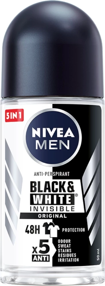 Antiperspirant roll-on për meshkuj Nivea Men Black&White Invisible Original, 50ml