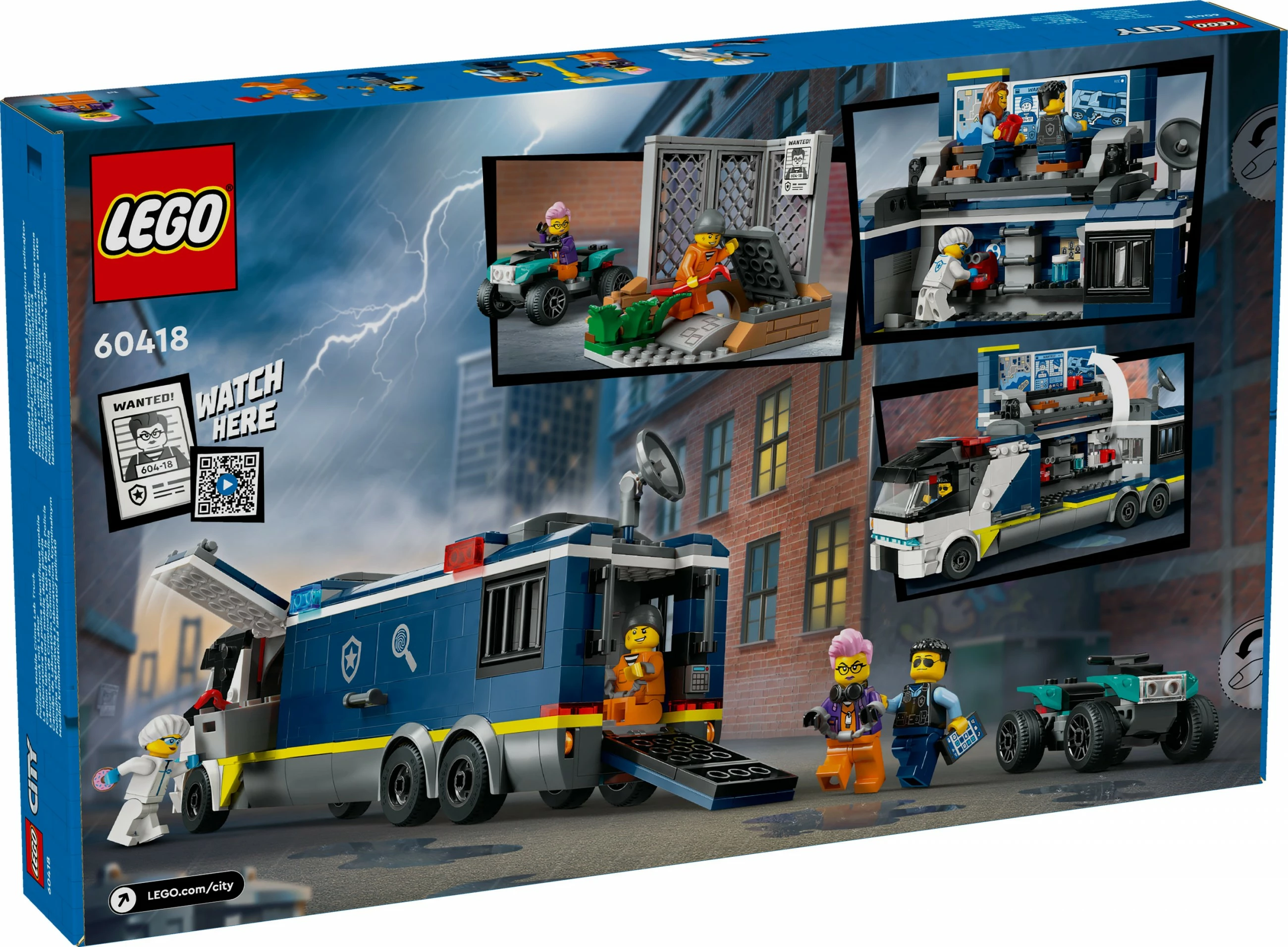 Set ndërtimi LEGO City Police Mobile Crime Lab Truck 674 pjesë, shumëngjyrësh