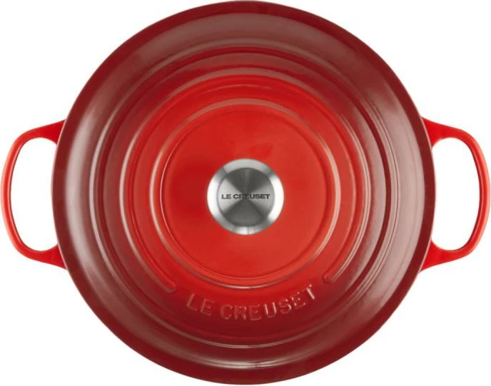 Tenxhere gize për pjekje Le Creuset Signature Roaster 21177200602430, rrumbullake 20 cm, e kuqe qershie