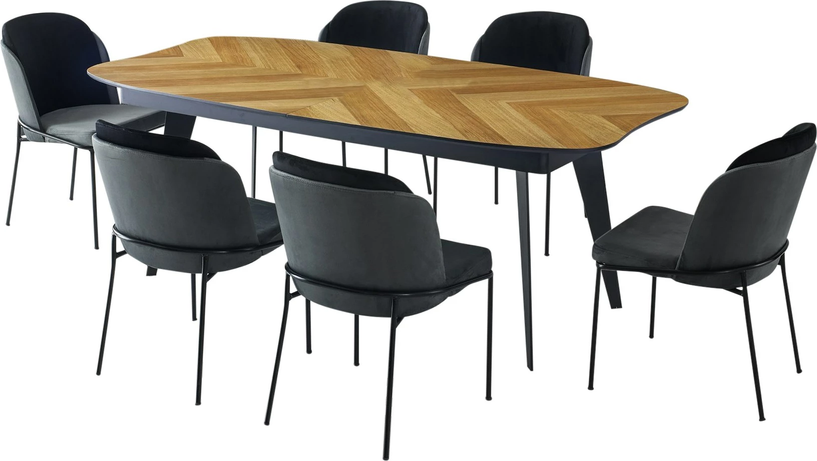 Tavolinë ngrënieje Skye Decor, LR - 951, ngjyrë lis dhe e zezë