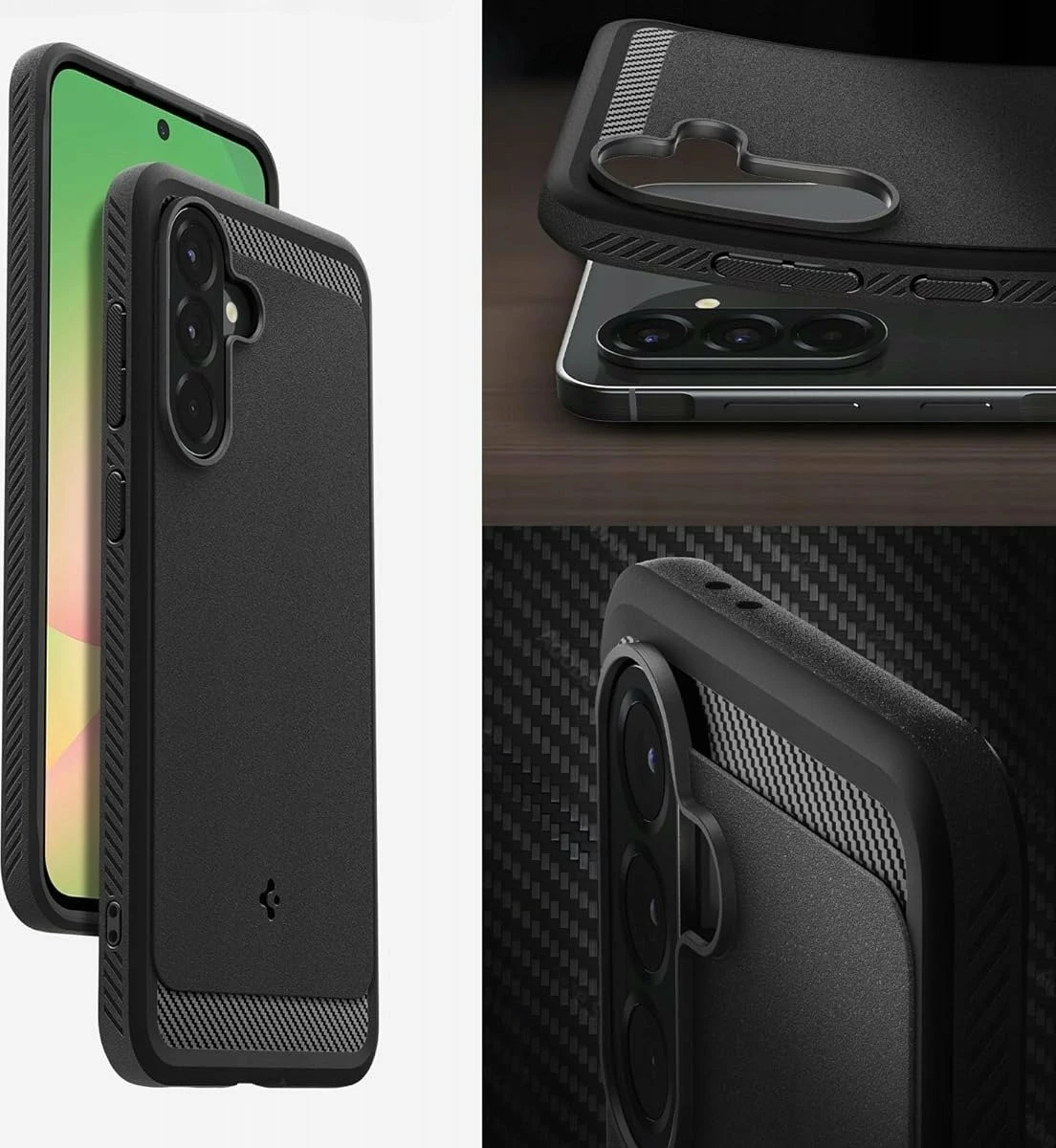 Mbështjellës Spigen Rugged Armor ACS09225 për Samsung Galaxy A56 5G, TPU, Air Cushion®, e zezë matte