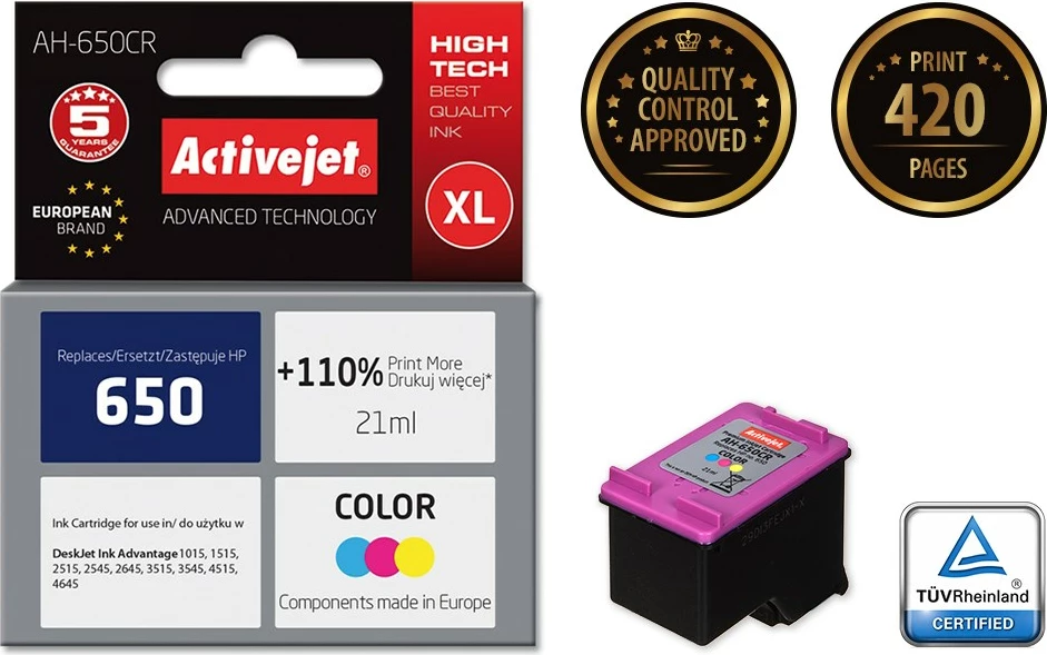 Ngjyrë zëvendësuese Activejet AH-650CR për printer HP, 21ml