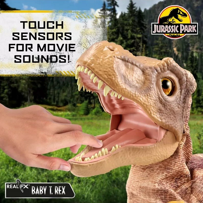 Kukull interaktive WOW Stuff Puppetronic Real FX Baby T-Rex Jurassic Park, bronzi