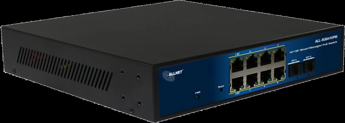 Switch ALLNET ALL-SG8410PM, 8+2 porte, PoE