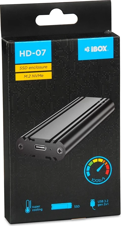Kasë për SSD IBOX HD-07, M.2, e Zezë