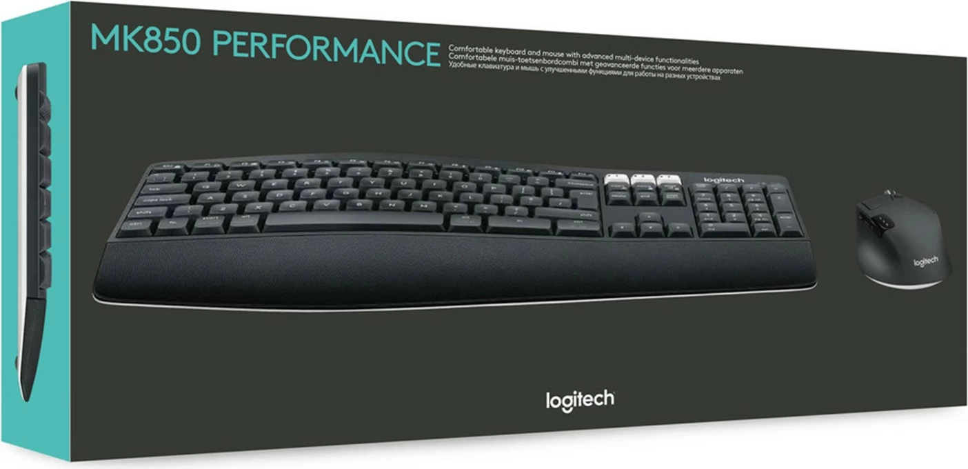 Tastierë dhe maus Logitech MK850 RF Wireless + Bluetooth, QWERTZ, e zezë