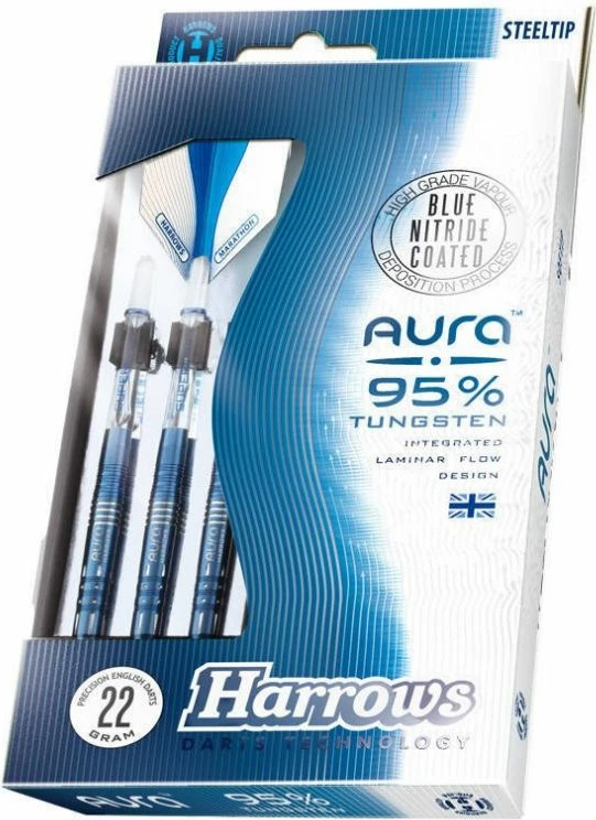 Shigjeta për Dart Harrows Aura, për meshkuj dhe femra, blu dhe argjendtë