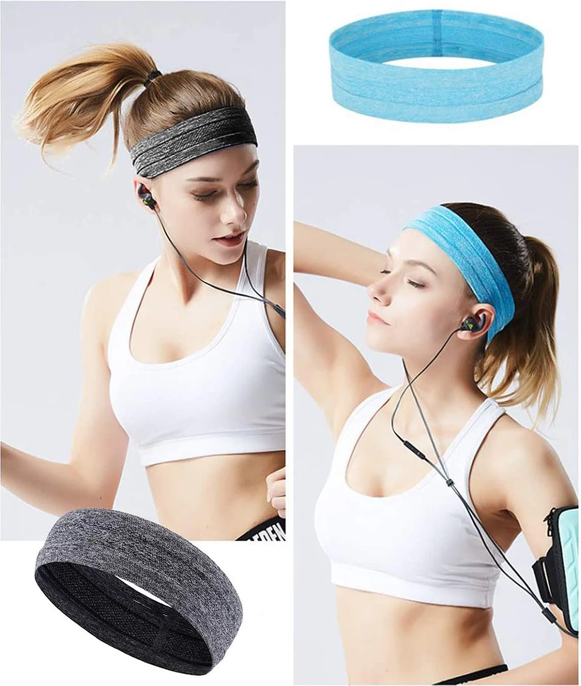 Shirit elastik për kokë Hurtel për vrapim dhe fitnes, portokalli