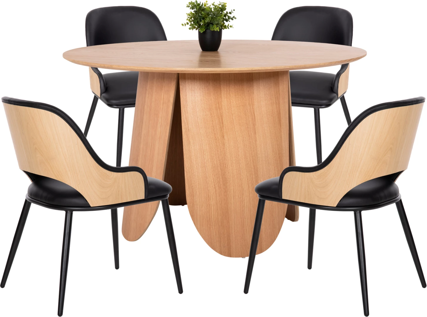 Set për ngrënie 5 pjesë FH11971 tavolinë DENTY & 4 karrige DELF (lis i zi)