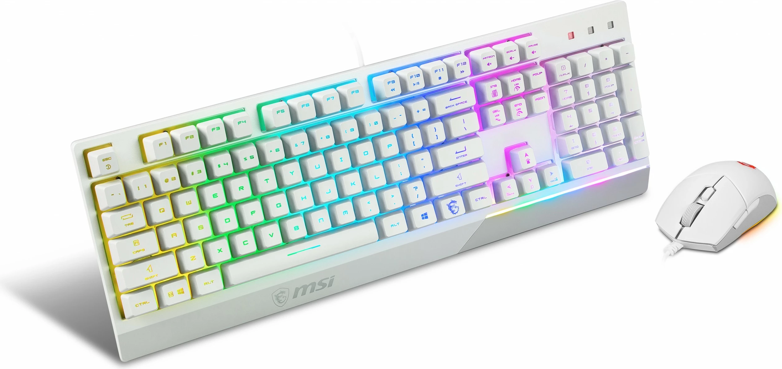 Tastierë dhe maus MSI VIGOR GK30 dhe CLUTCH GM11, mekanik, RGB LED, e bardhë