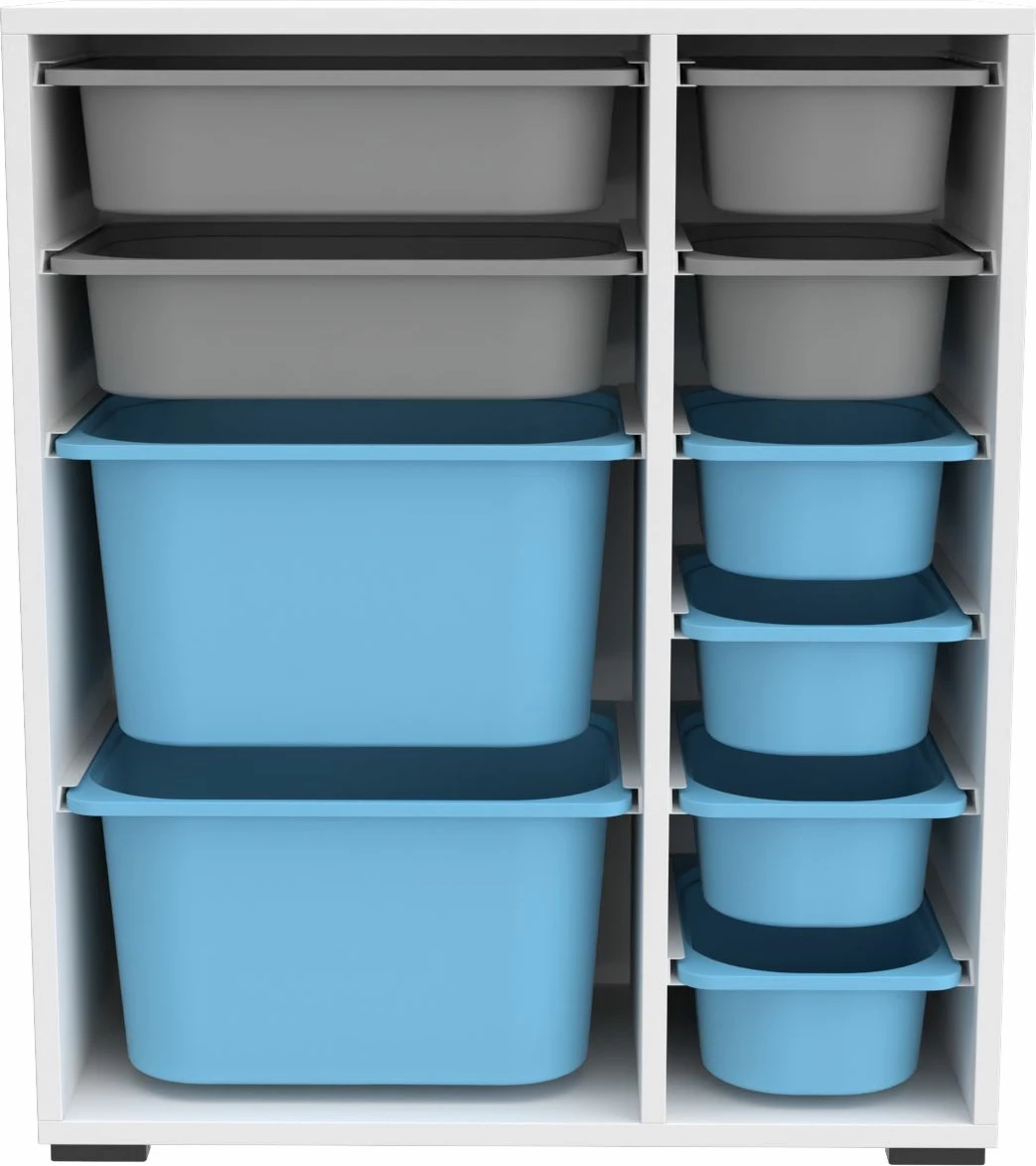 Dollap multifunksional Hanah Home, Zen 2D2K6U, i bardhë, gri, kaltër