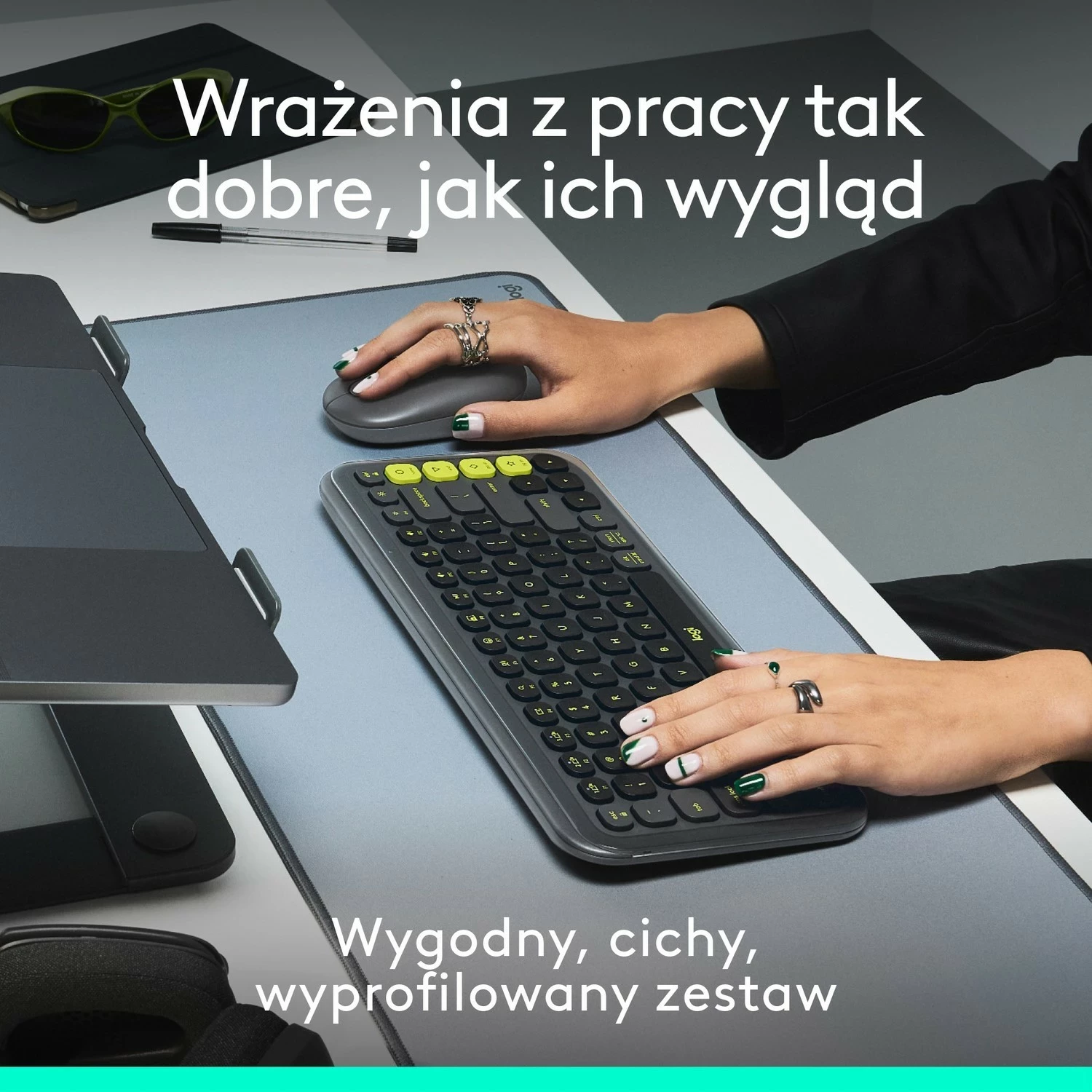 Tastierë dhe maus Logitech POP ICON Combo, grafit