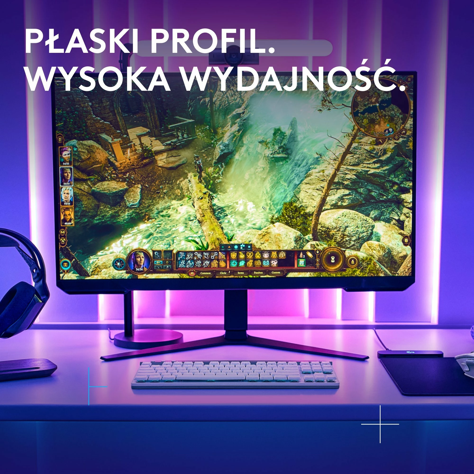 Tastierë gaming Logitech G515 LIGHTSPEED TKL 920-012539, mekanike GL Brown low-profile, RGB, Wireless/Bluetooth/USB-C, layout US, e bardhë