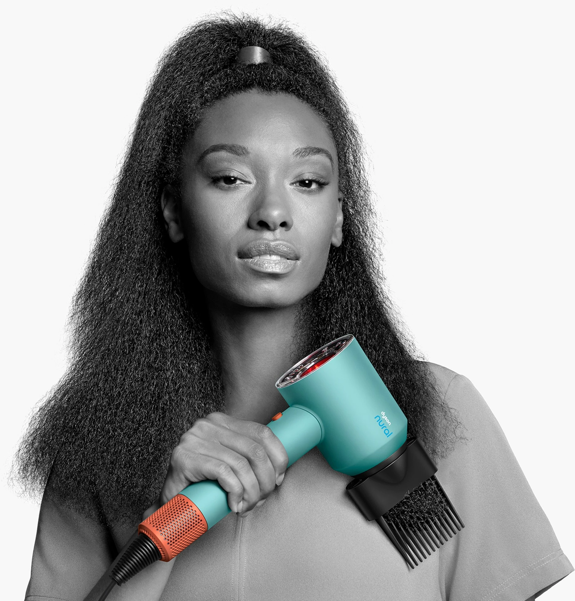 Tharëse flokësh Dyson Supersonic Nural, 1600 W, 13.3 l/s, Blu, Portokalli