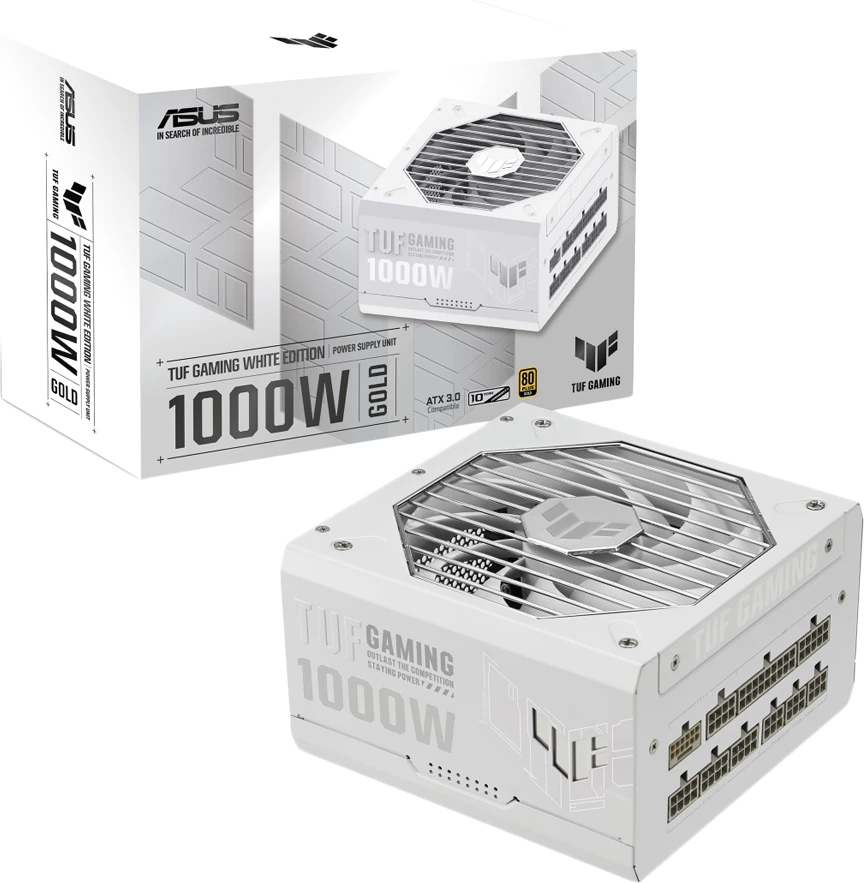 Furnizues energjie (PSU) ASUS TUF Gaming 1000W 80 Plus Gold ATX 3.0 Fully Modular White Edition, bardhë