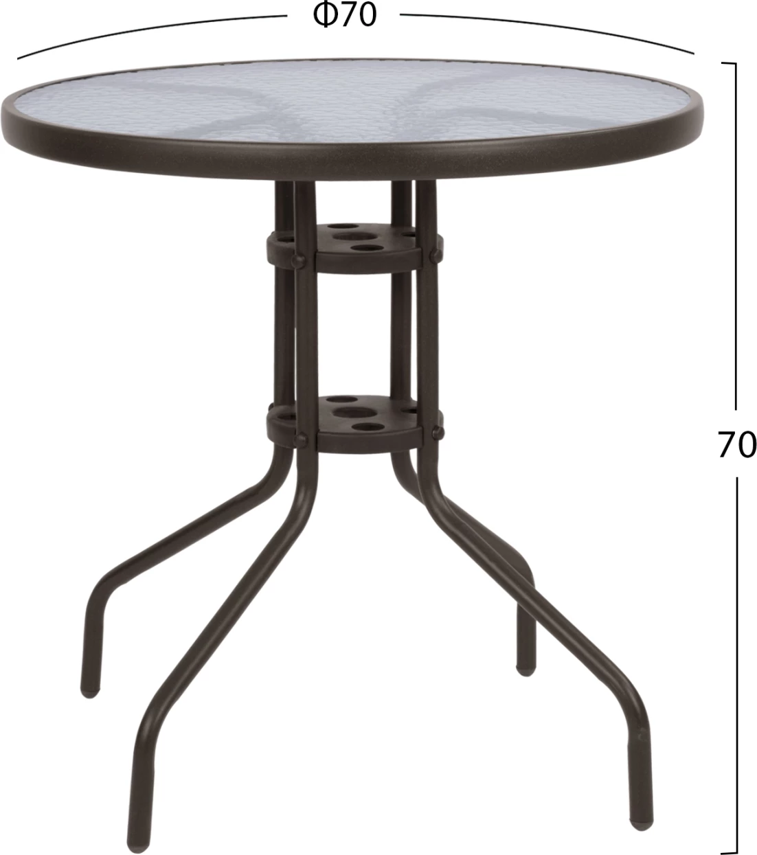 Set kopshti tavolinë & karrige FH10712, 3 pjesë, metal/të kafta