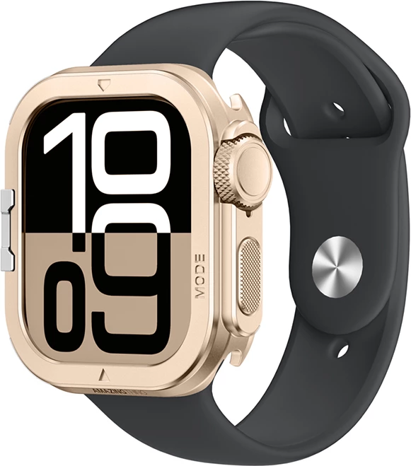 Mbështjellës metalik për smartwatch AmazingThing Titan Pro për Apple Watch 11 46mm, aliazh alumini, montim snap-on, përfundim mat, ari