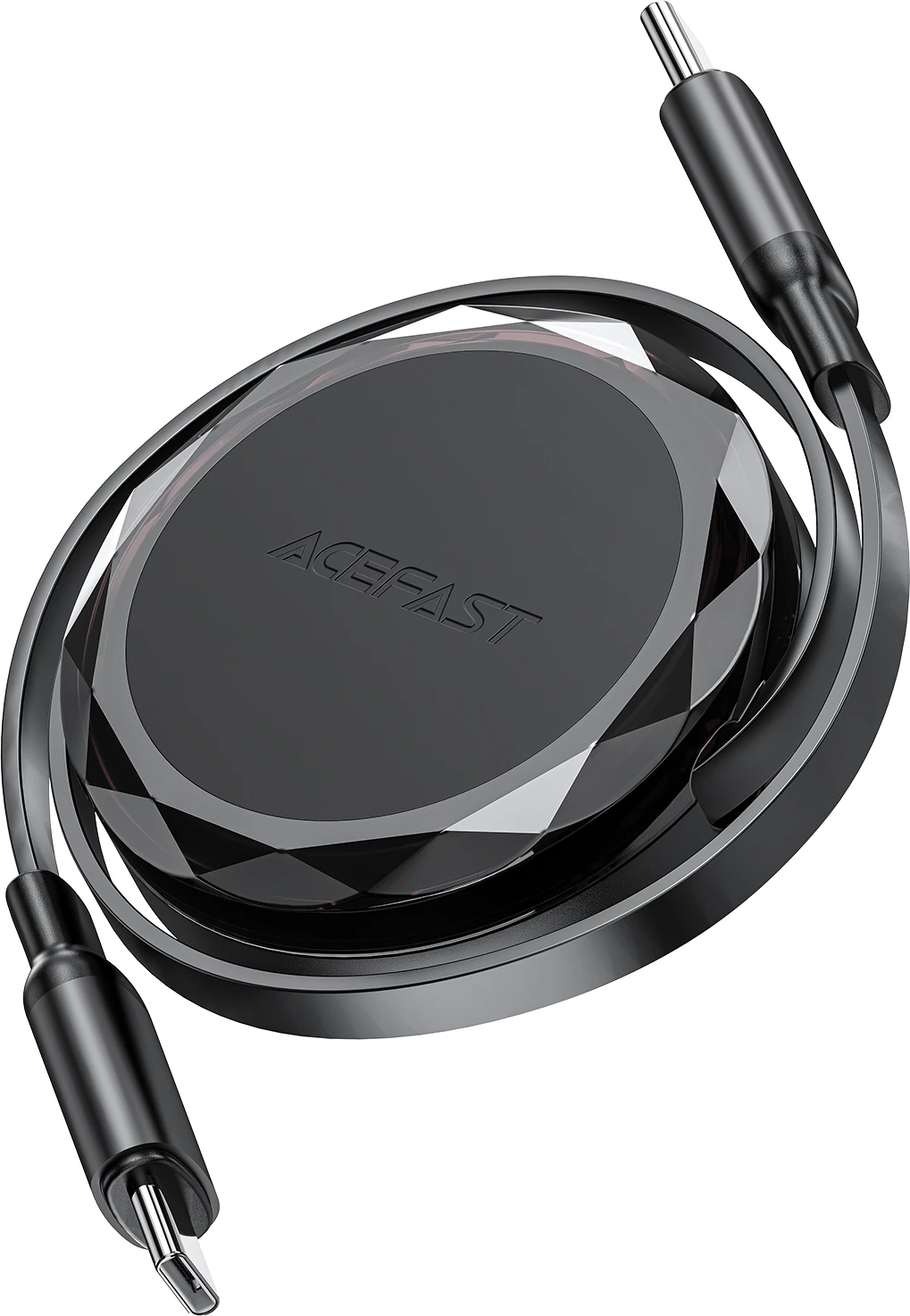 Kabllo USB-C në USB-C Acefast C13-03, 60W, mekanizëm tërheqës, e zezë