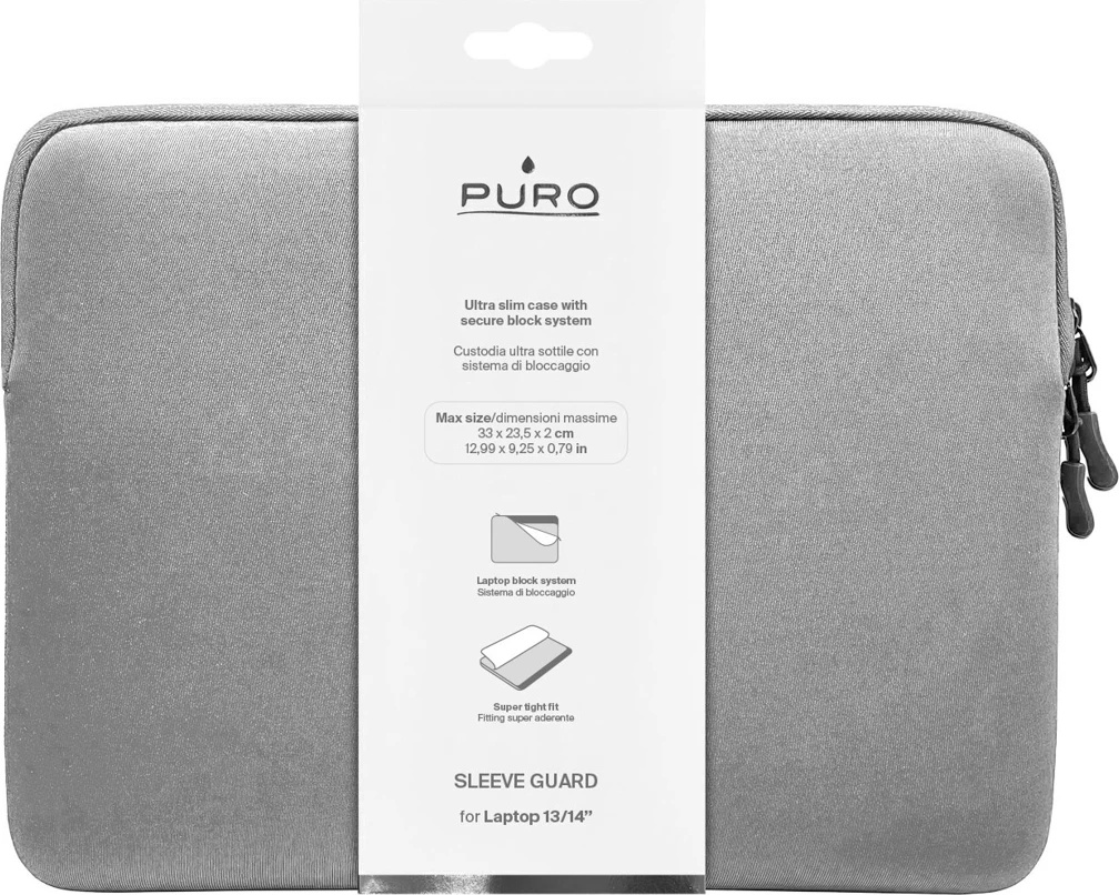 Çantë laptopi Puro Slim Guard 14\" gri