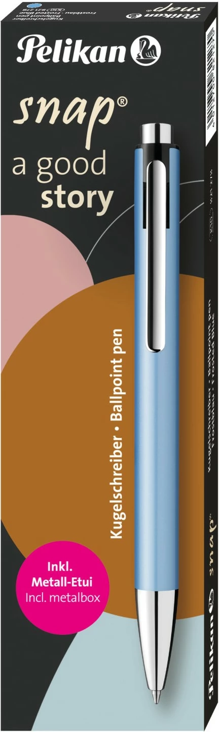 Stilolaps Pelikan Snap Metalic K10 frostblau në kuti metalike