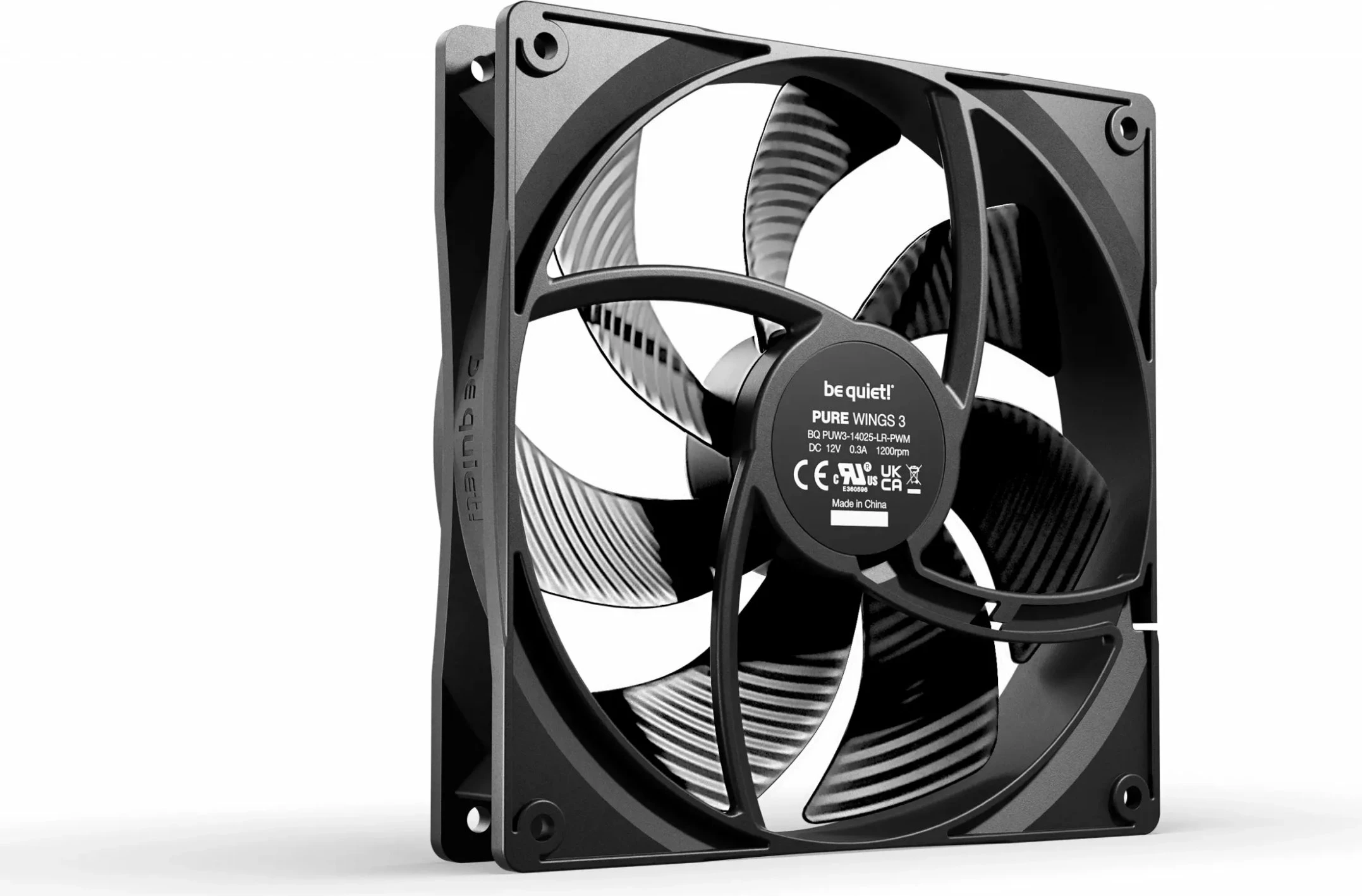 Ventilator PC be quiet! Pure Wings 3 BL139 140 mm PWM, i zi, paketë 3 copë