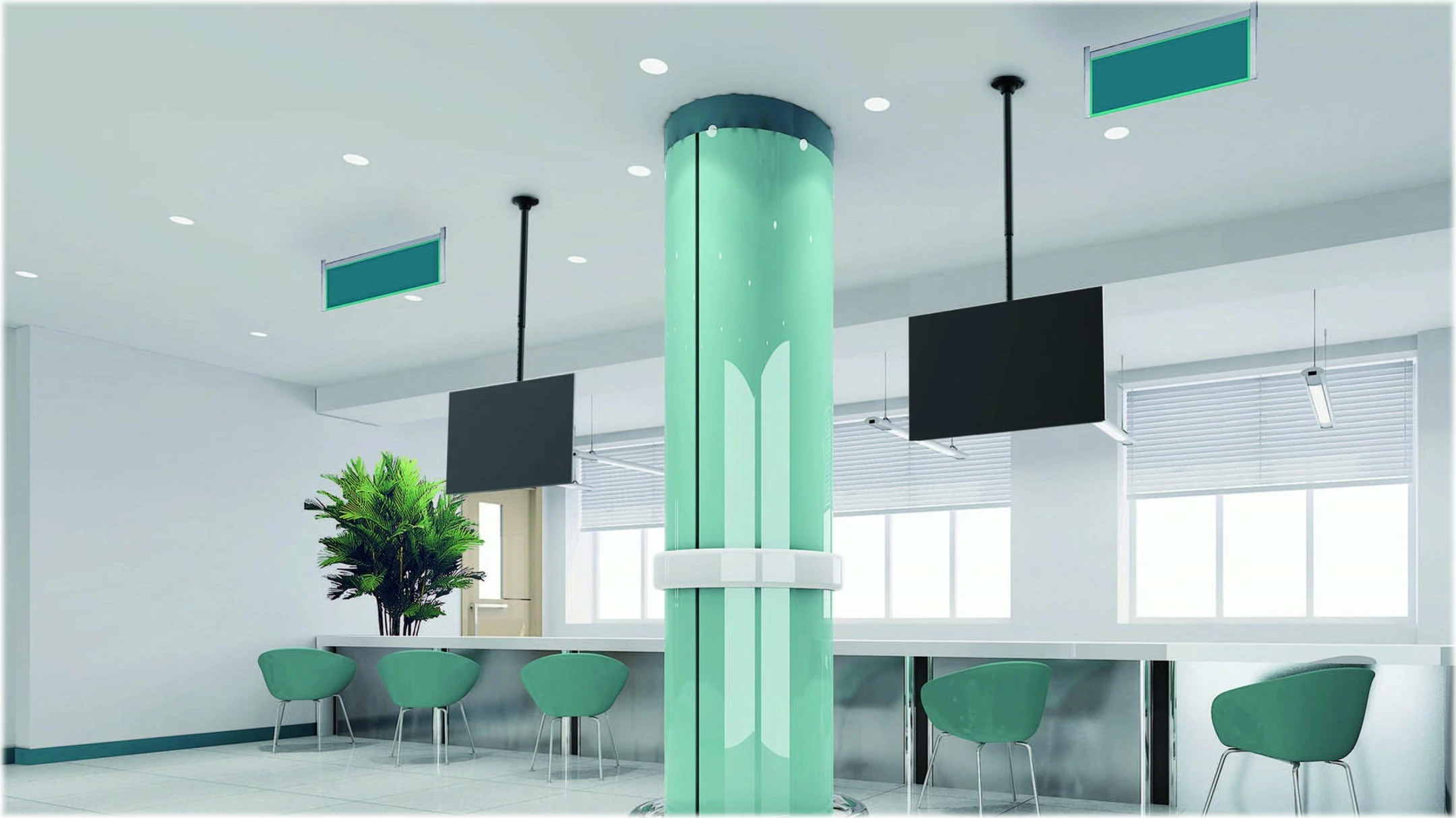 Mbajtës tavani Neomounts FPMA-C340BLACK për ekran 32-75", i zi