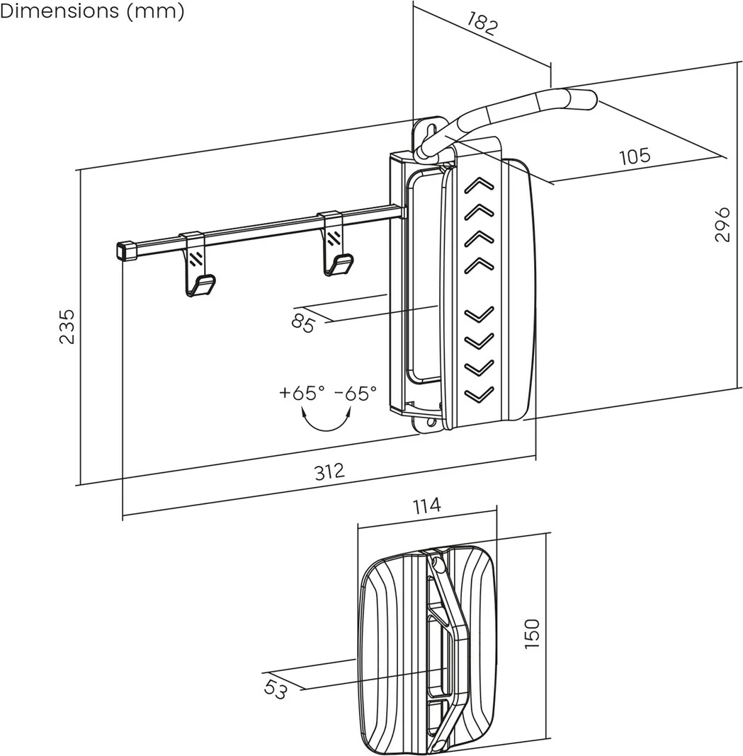 Mbajtës biçiklete Maclean MC-499, i montuar në mur, 35kg, Zi