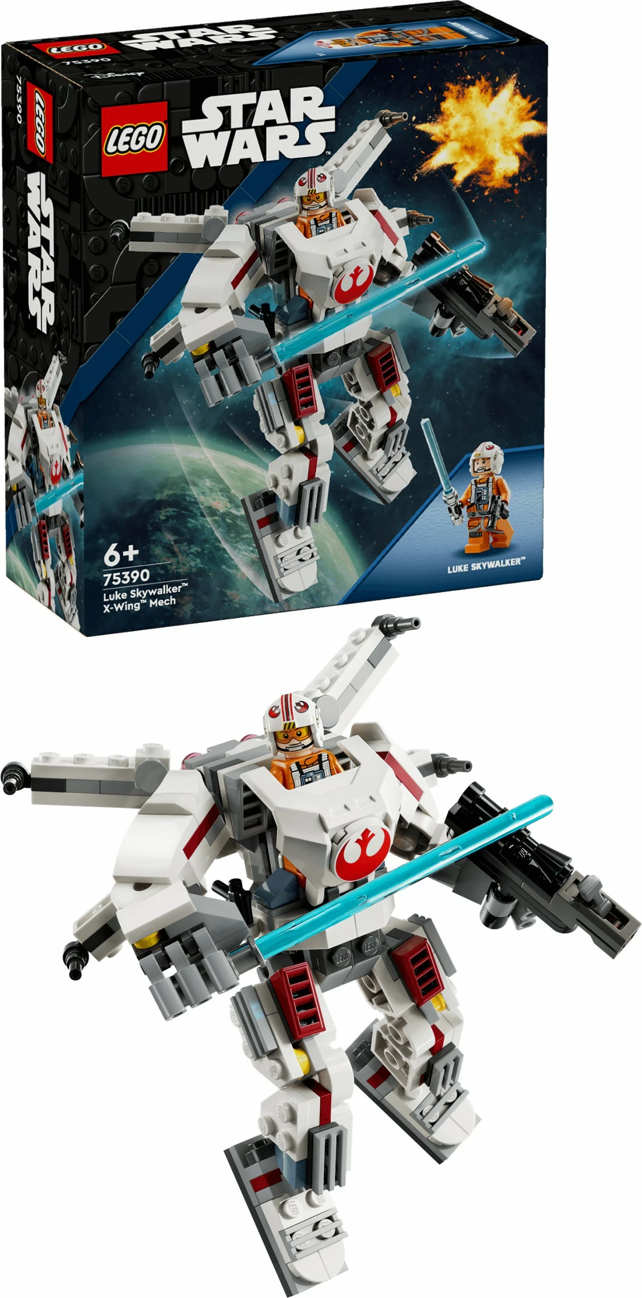Set ndërtimi LEGO Star Wars Luke Skywalker X-Wing Mech 195 pjesë, shumëngjyrësh