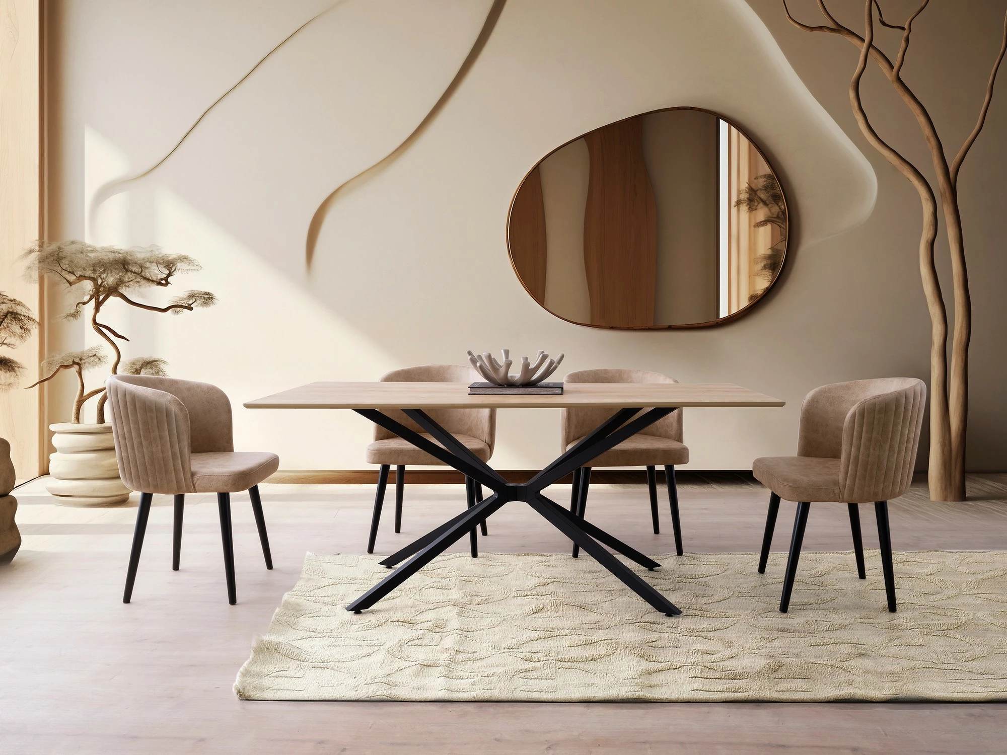 Tavolinë ngrënieje, ngjyrë lisi, Skye Decor, Nox - 3001