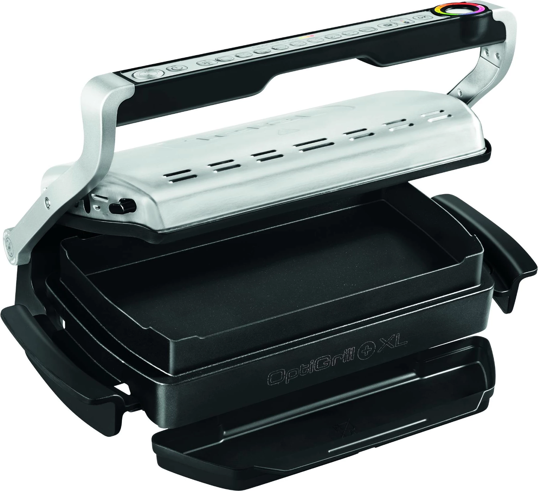 Grill elektrik Tefal OptiGrill+ XL GC724D12 2000 W, 9 programe, inox/e zezë