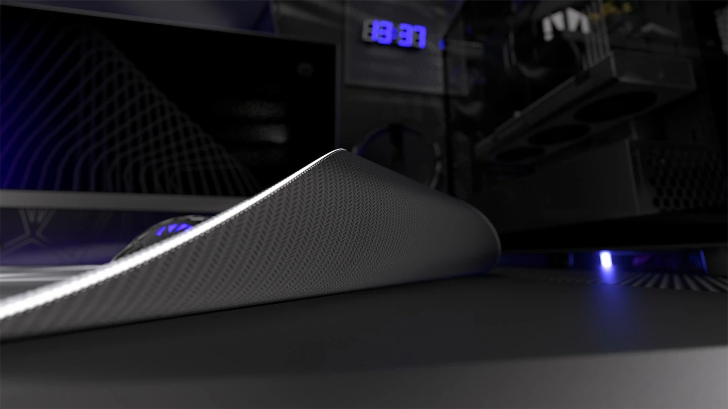 Mauspad Endorfy Crystal Black L, për lojtarë, ngjyrë bardhë e zi