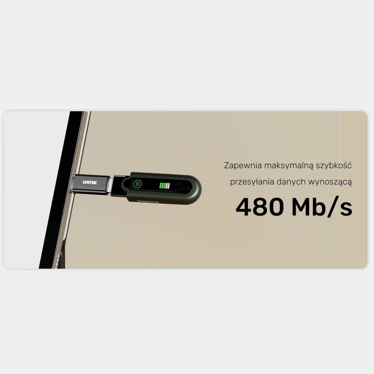 Adapter Unitek USB-C në Micro USB A1050ABK03, ngjyrë gri