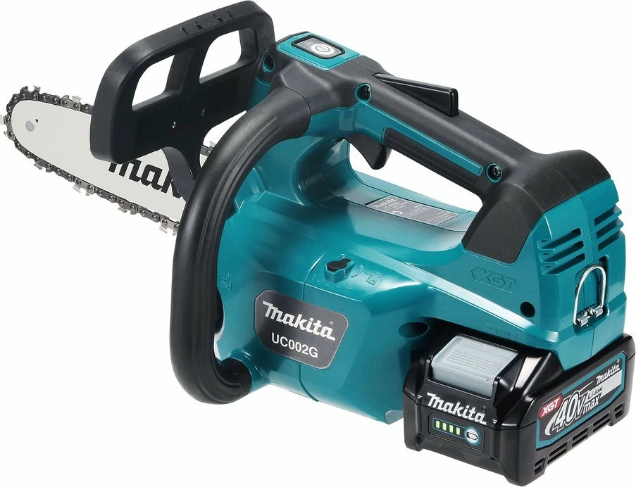 Motorrsharrë me bateri Makita UC002GM102 40V Max XGT 25 cm, blu, set me 1 bateri 4Ah dhe karikues