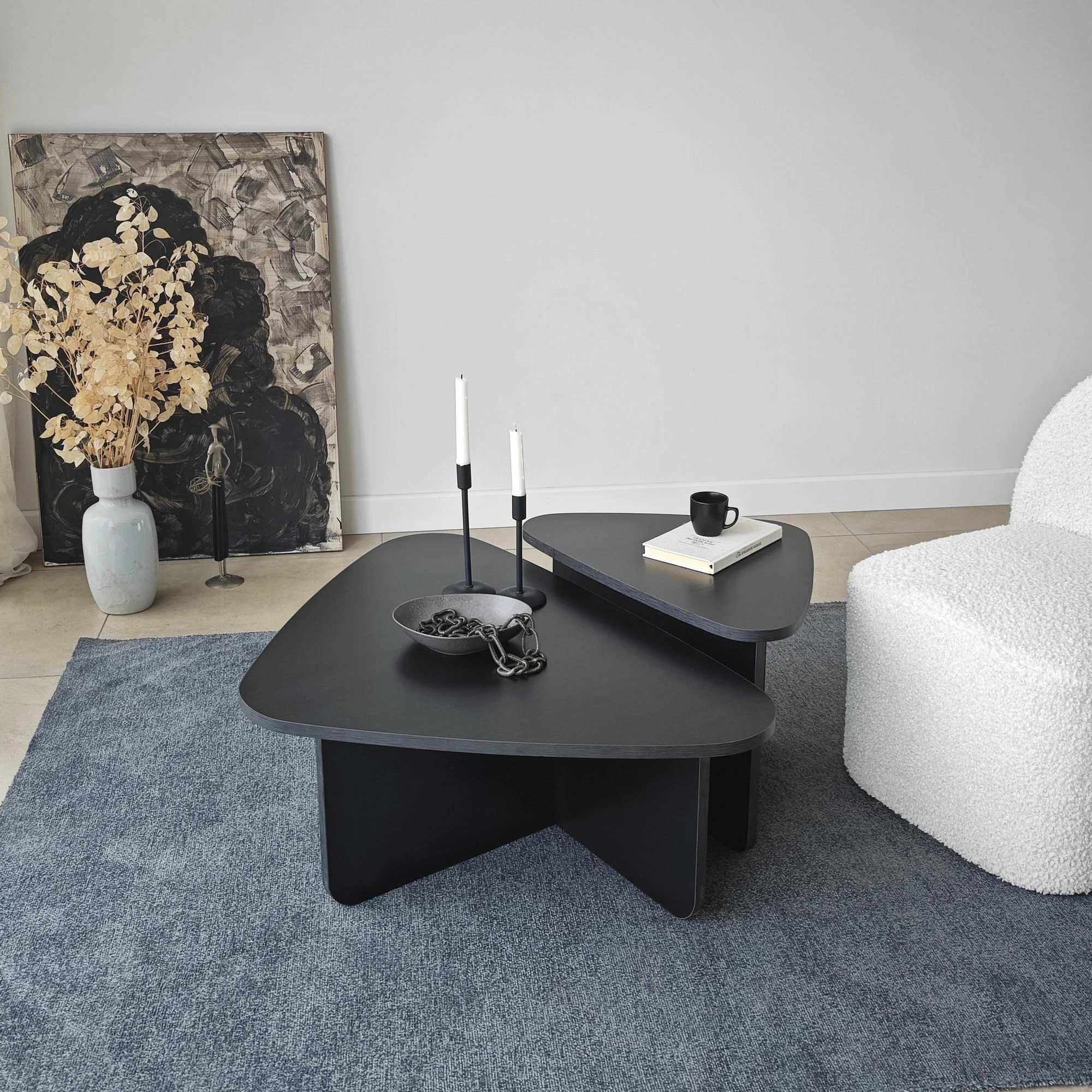 Set tavolinash kafeje Skye Decor, Ballare, e zezë