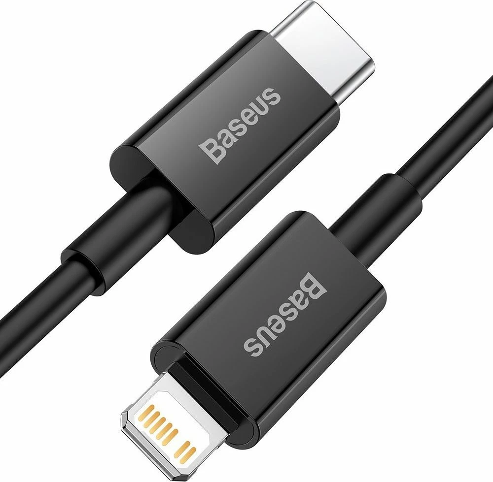 Kabllo USB-C - Lightning Baseus Superior BSU2666BLK, 1 m, PD 20 W, 480 Mbps, e zezë, 1 copë