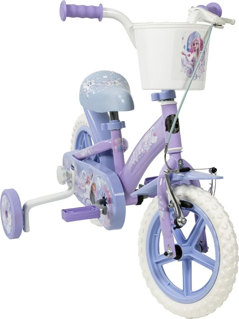 Biçikletë fëmijësh HUFFY Disney Frozen 12", 22294W, e bardhë/vjollcë, me 4 rrota
