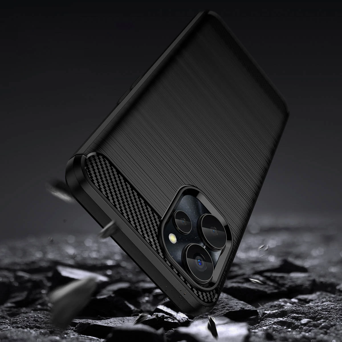 Mbështjellës Hurtel Carbon Case për Realme 10 5G / Realme 9i 5G, TPU, i zi