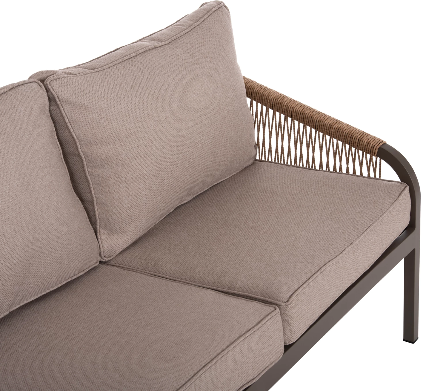 Set salloni për jashtë 4 pjesë MAERLY FH6056.04 ngjyrë shampanjë alumini-pe litar-bezh jastëkë