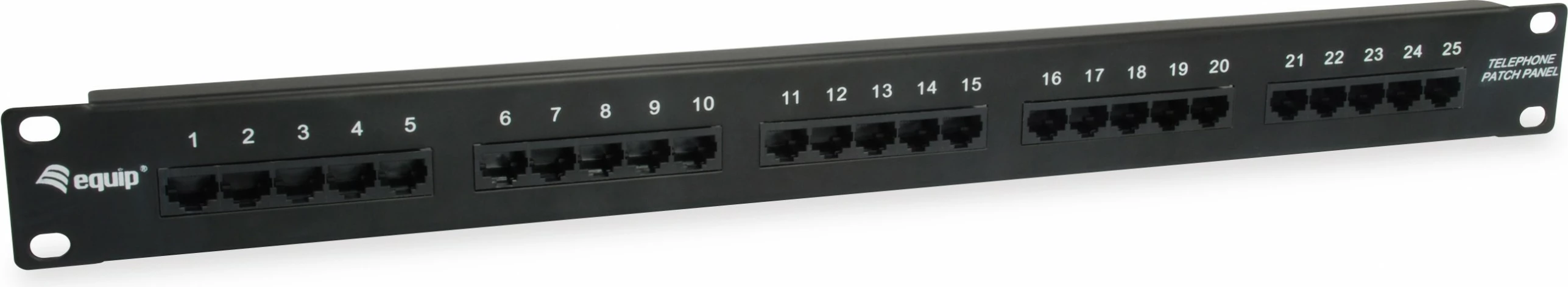 Patch panel ISDN Equip 25-porta, Cat3, 1U, rack mounting, zi