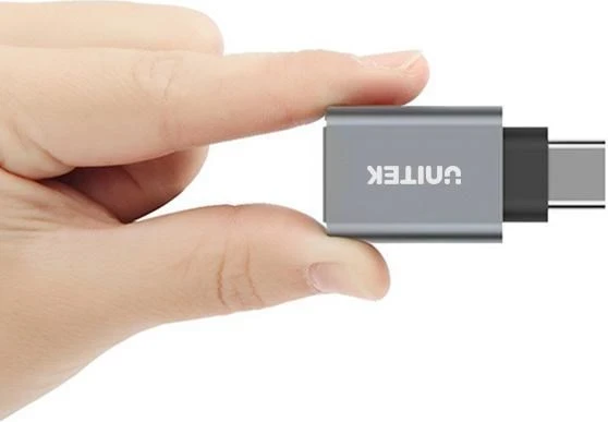 Adaptues Kablli UNITEK Y-A025CGY, USB Type-C në USB Type-A, Metalik