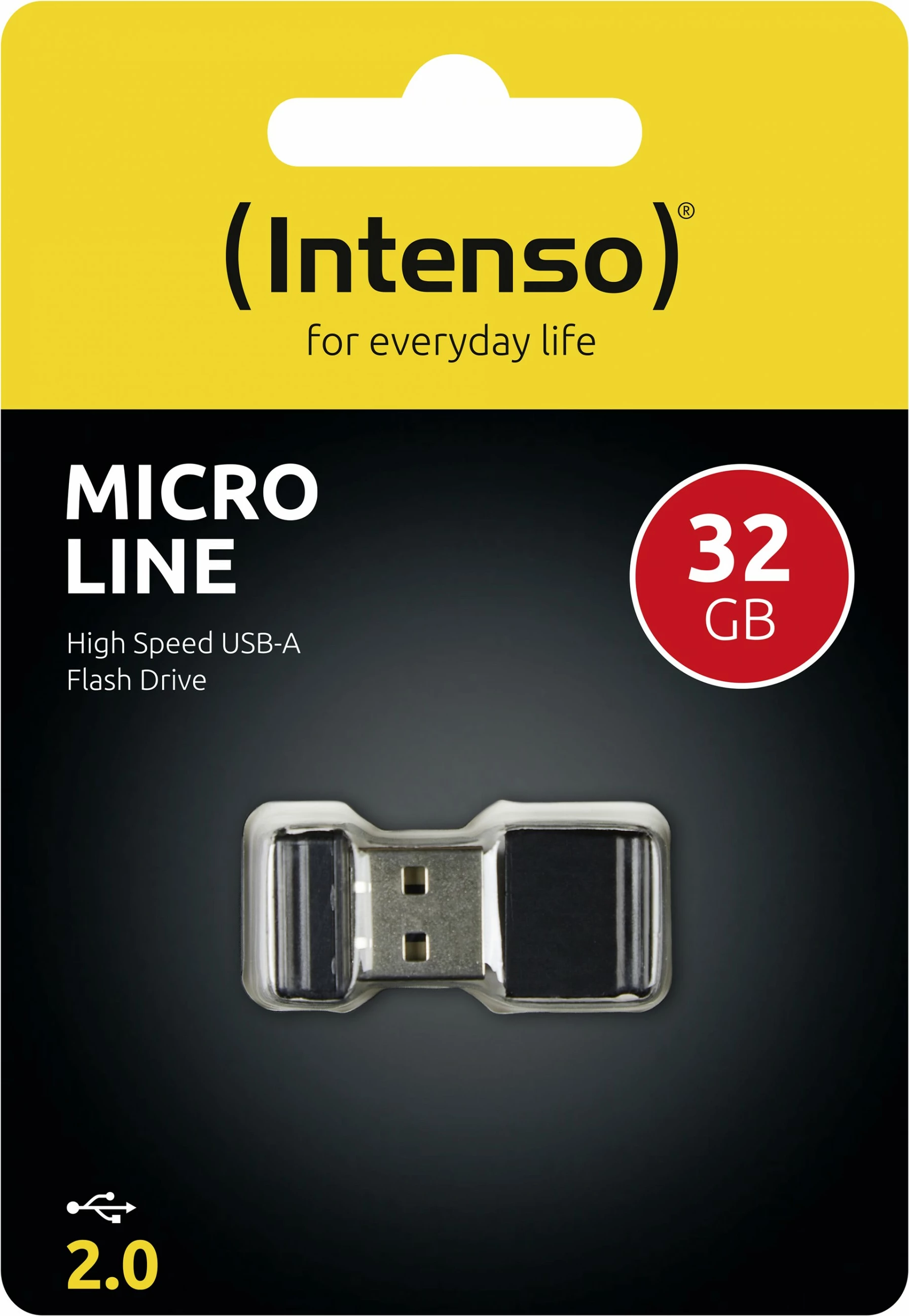 USB Intenso Micro Line, 32 GB, USB Type-A, 2.0, E zezë