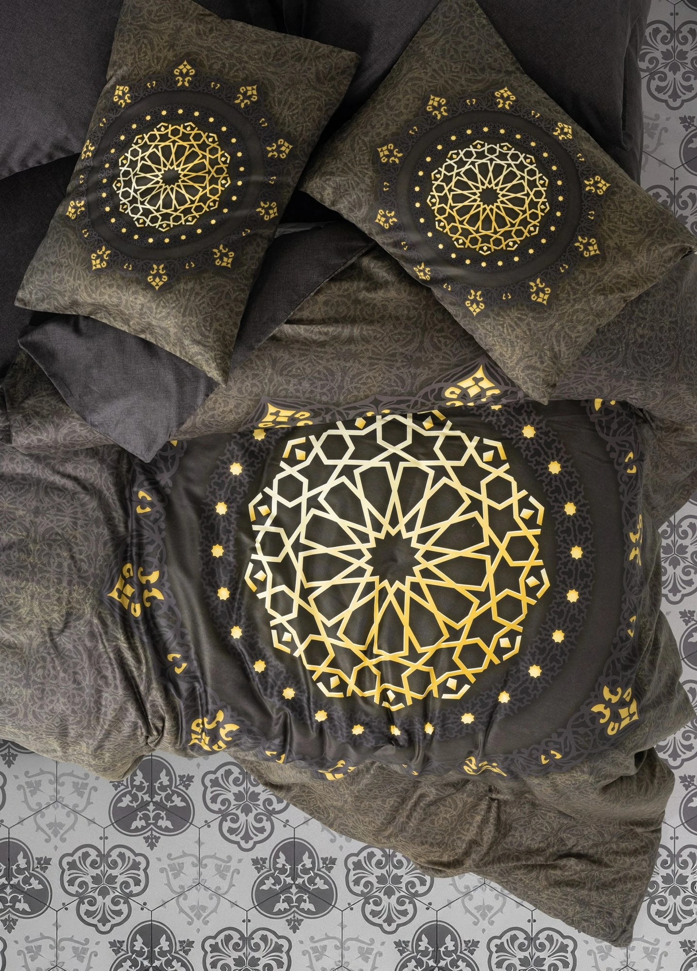 Set mbulesë për jorgan dopio, satin, L'essentiel, ngjyrë antracit, Togay