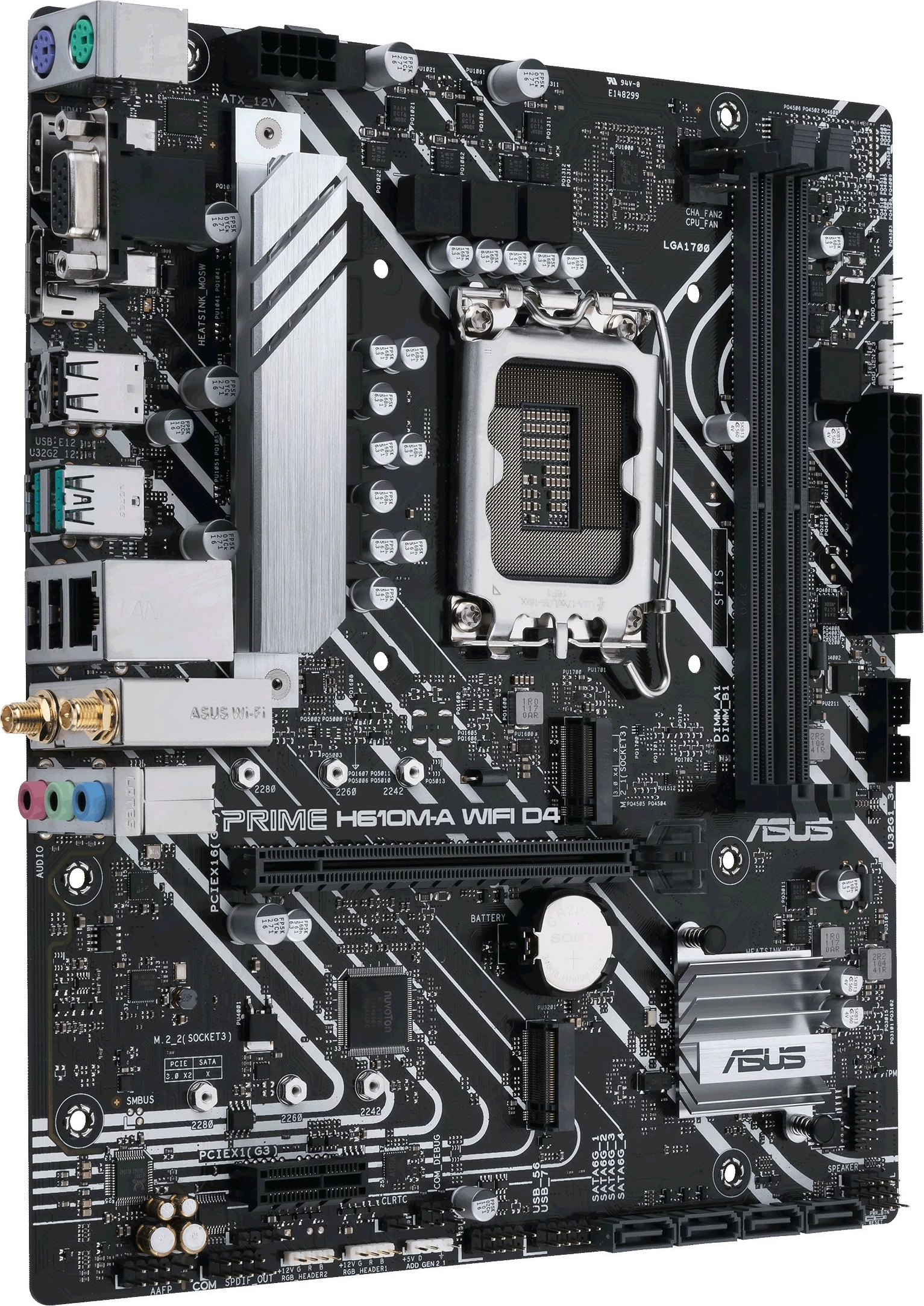 Pllakë amë ASUS PRIME H610M-A WIFI D4, Intel, LGA 1700, DDR4, 64 GB