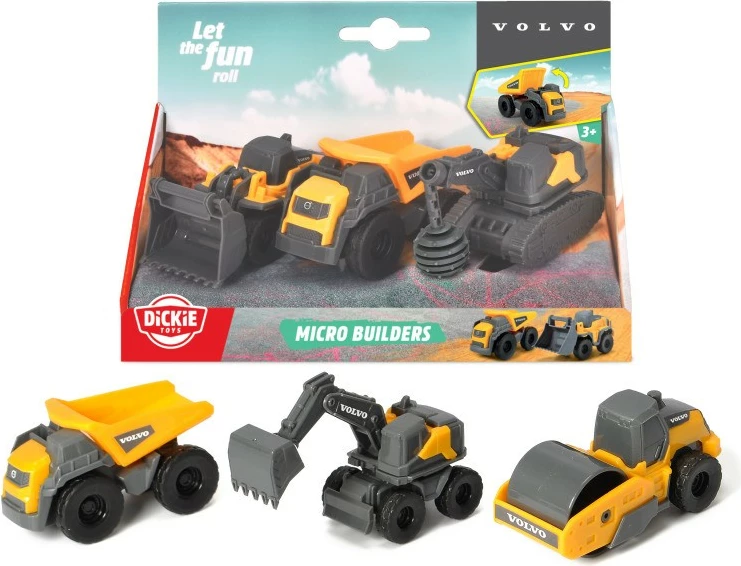 Set lodrash ndërtimi Dickie Volvo, 3 copë, plastikë, gri/verdhe